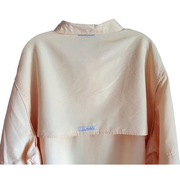 HABIT Men's 2XL Shirt UV Protection Button Up Roll Tab Long Sleeve Yellow 56" - Picture 8 of 9